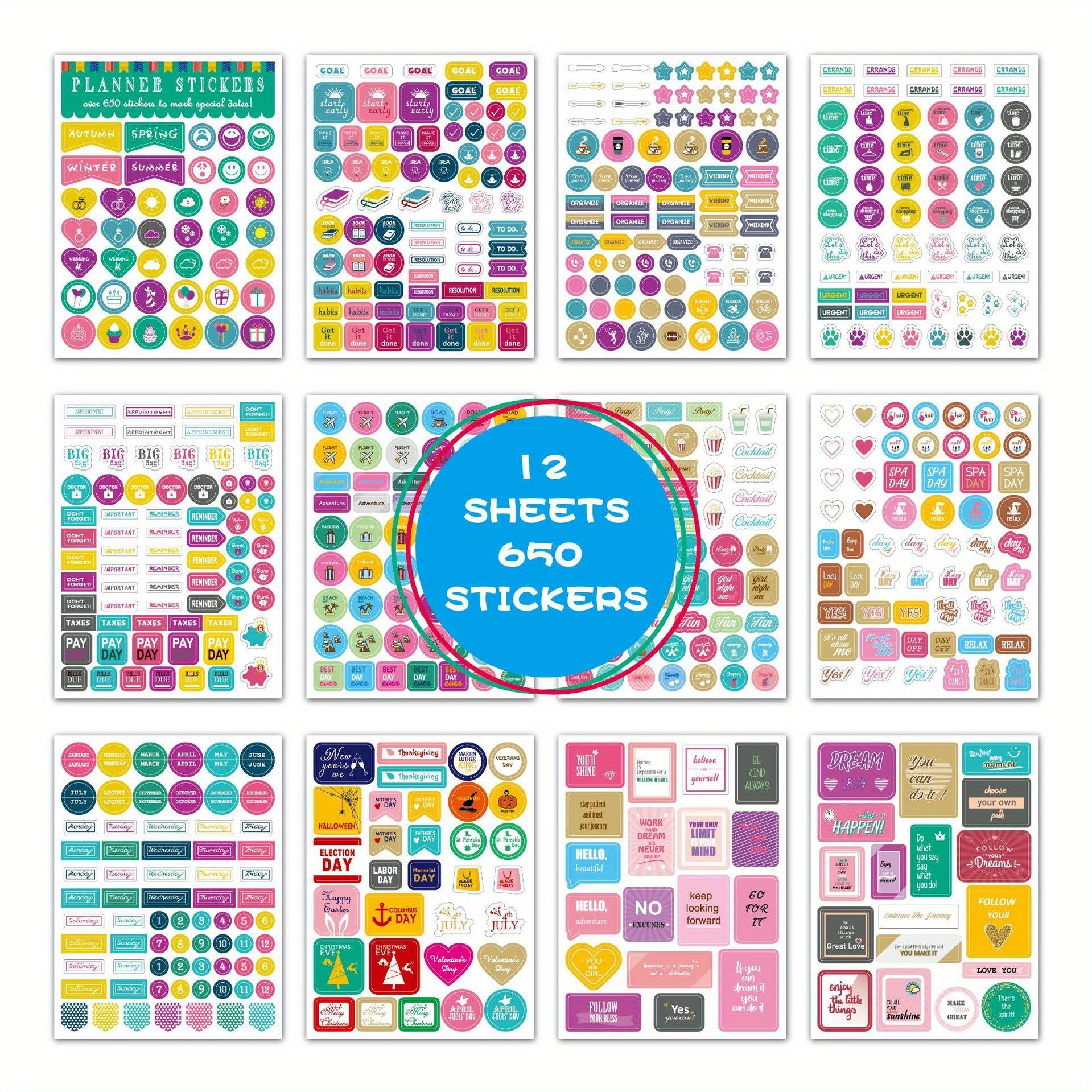 Monthly Weekly Calendar Planner Stickers
