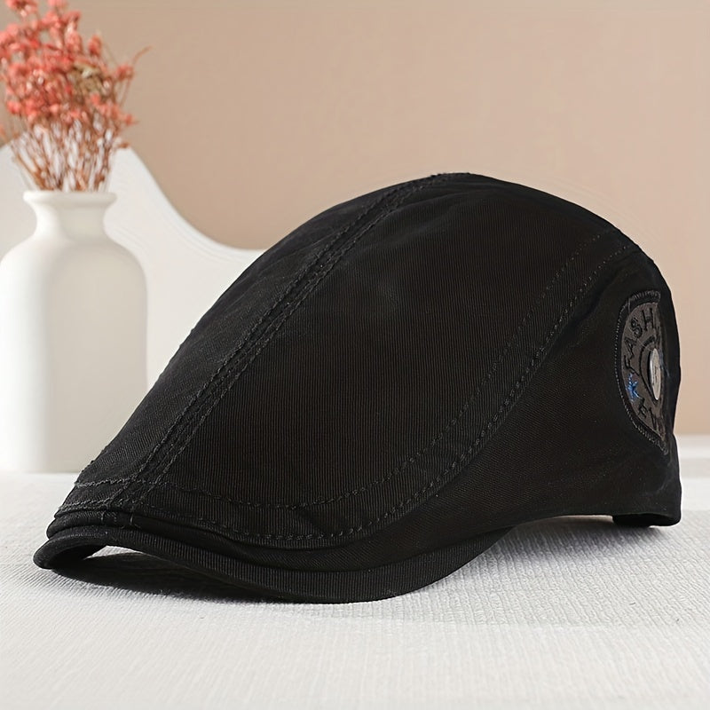Embroidery Peaked Cap Men's British Retro Newsboy Cap