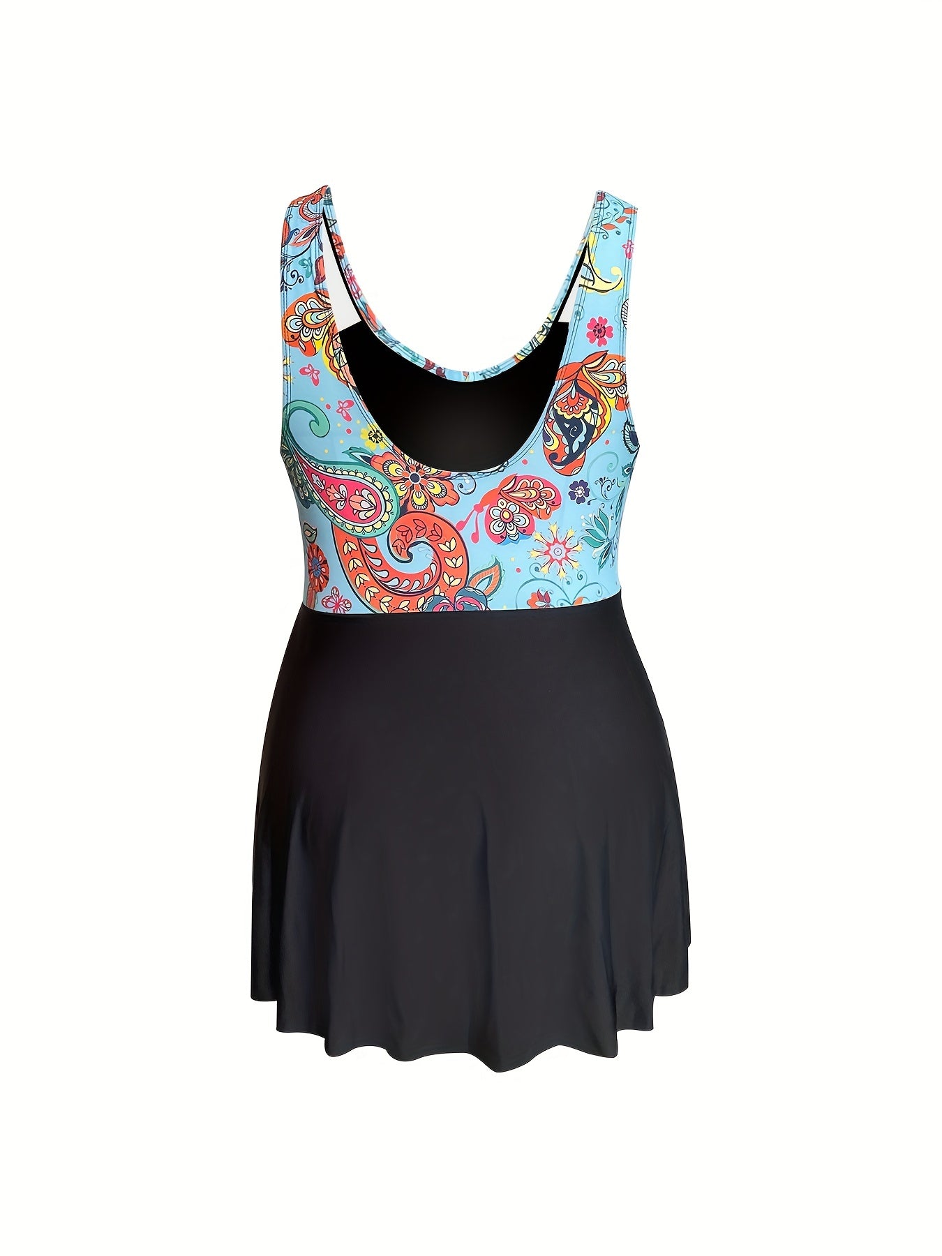 Paisley Print Knot Front One Piece Swimwear Dress