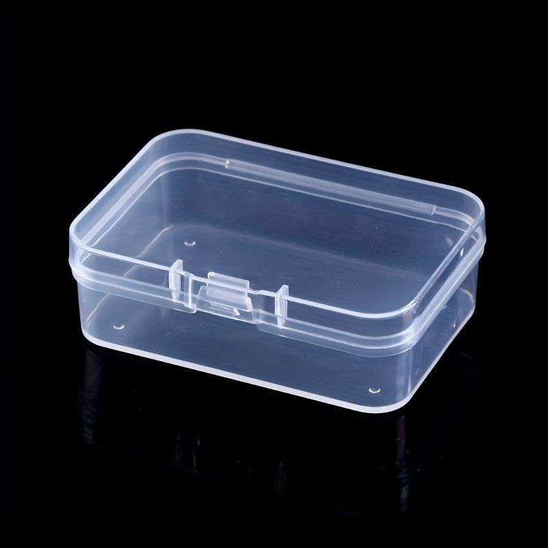 6pcs Rectangular PP Plastic Box Portable Organizer Hinged Lid Storage Box