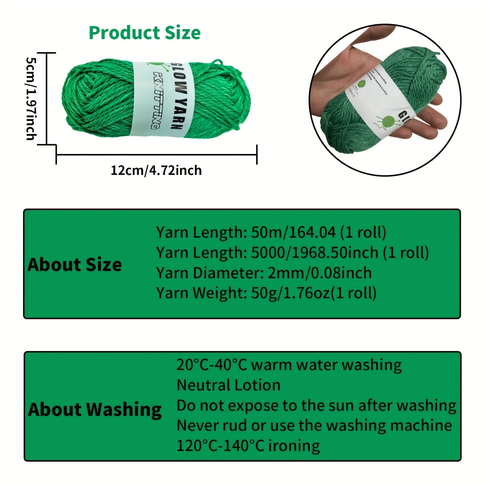 Glow In The Dark Yarn Orange Polyester Yarn For DIY Knitting Crocheting 50m