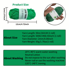 Glow In The Dark Yarn Orange Polyester Yarn For DIY Knitting Crocheting 50m