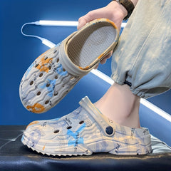 Men's Camo Print Slip On Clog Sandals Casual Shoes