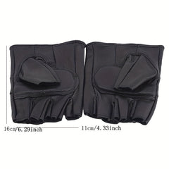 Men's Leather Fingerless Gloves for Outdoor Sports