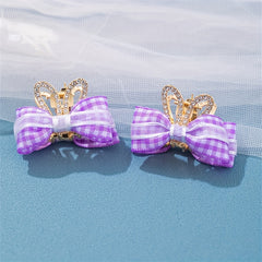 Children's Butterfly Bow Rabbit Ear Crown Hair Clip