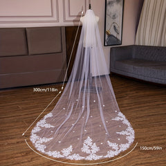 1 Tier Wedding Bridal Veil With Comb Cathedral Bride Shawl Tulle Cape Soft Mesh