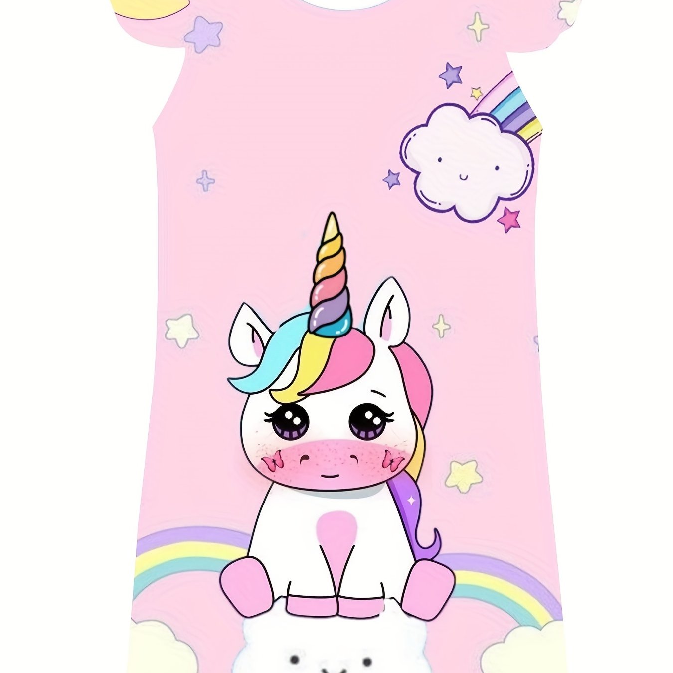Girl's Rainbow & Pony Princess Dress for Summer Party