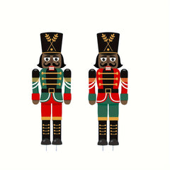 2pcs African American Nutcracker Yard Sign Christmas Outdoor Decor