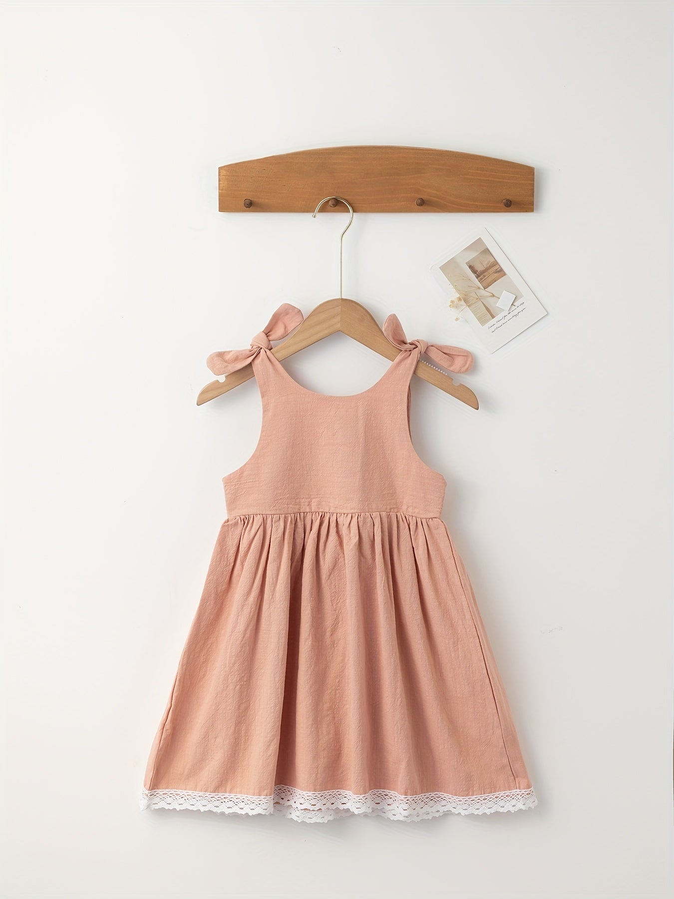Sweet Suspender Dress with Lace Trim for Baby Girl