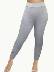 High Waist Long Length Leggings Solid Slim Fit Casual Leggings