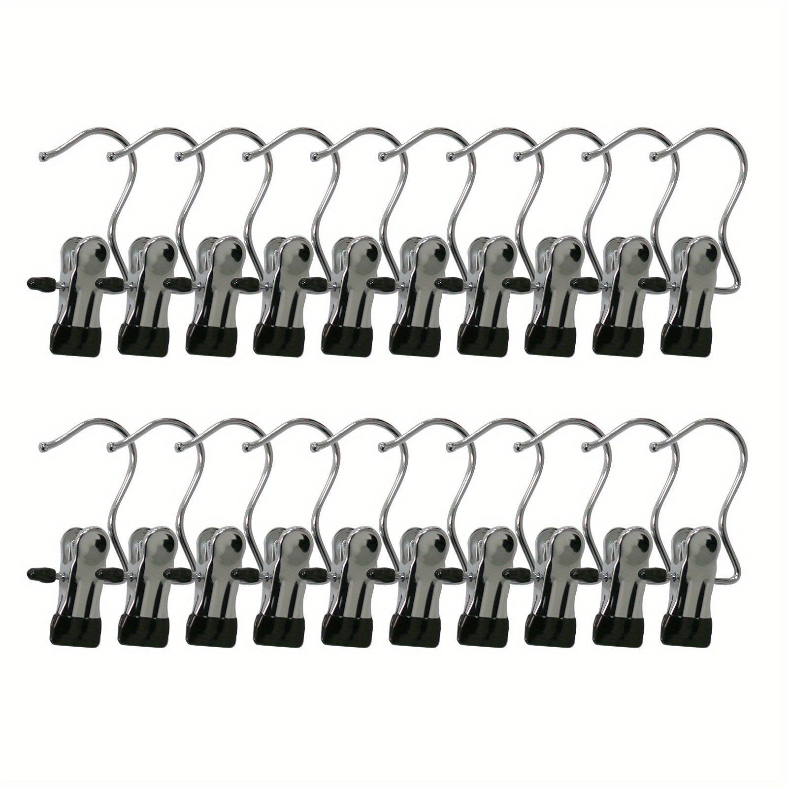 20pcs Non-slip Hanger Clip Set 360 Rotatable Boot Hook Metal Clip