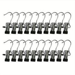 20pcs Non-slip Hanger Clip Set 360 Rotatable Boot Hook Metal Clip