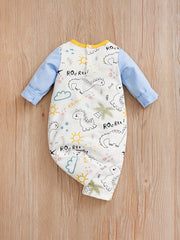 Cartoon Animal Print Baby Bodysuit