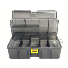 Double Layer Tool Storage Box with Grids & Handles - Screw Organizer
