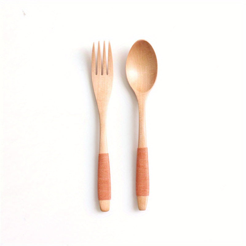 2pcs Wooden Cutlery Set for Dinnerware and Tableware