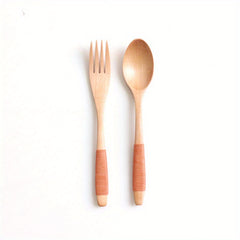 2pcs Wooden Cutlery Set for Dinnerware and Tableware