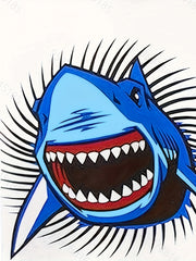 3D Shark Graphic T-shirt for Kids, Summer Gift