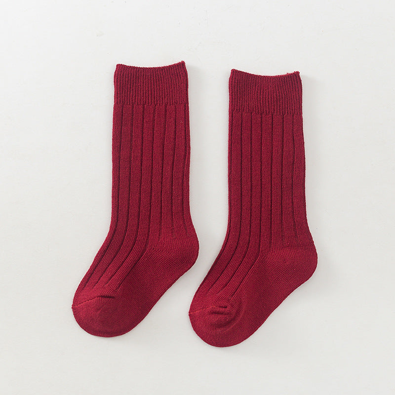 Toddler Knee High Ribbed Socks High Elasticity
