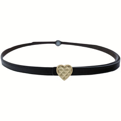 Heart Buckle PU Leather Belt Thin Casual Skirt Belt