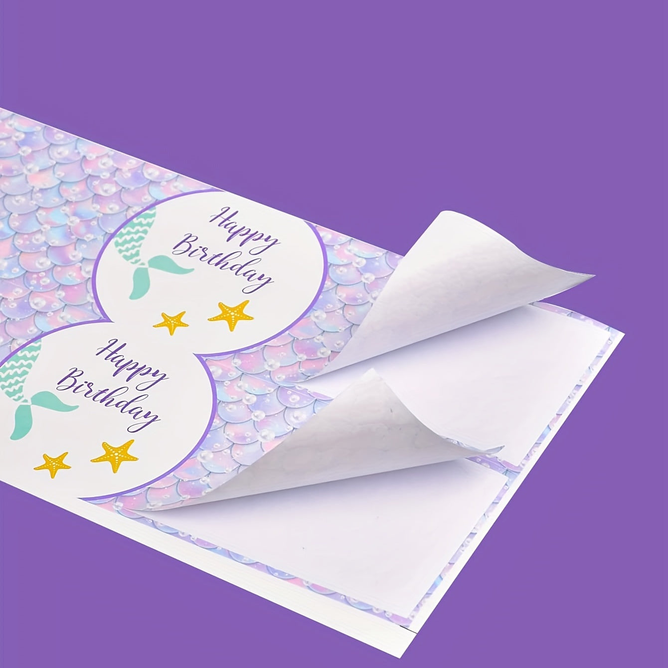 10pcs Mermaid Birthday Bottle Stickers