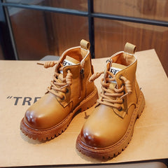 Boys Lace Up Zipper Boots Non Slip Comfortable