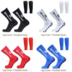 Anti Skid Silicone Football Socks Set Breathable Sweat Absorbent Mid Calf Socks
