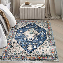Small Boho Area Rug Oriental Distressed Rug