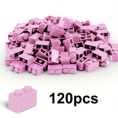 120pcs 1x2 Building Blocks 16 Colors Pink Orange Yellow Green Purple ABS Plastic