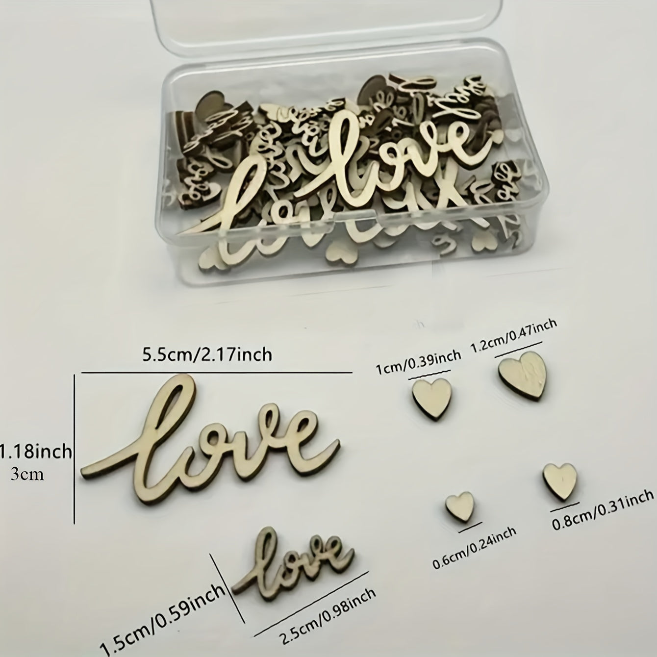 100pcs Wooden Love Confetti Hearts Rustic Wedding Table Decorations DIY Crafts