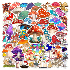 50pcs Cartoon Mushroom Series Stickers Laptop Helmet Desktop Water Cup Decorativ