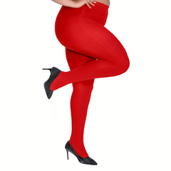 Women's Plus Size High Waisted Nylon Pantyhose