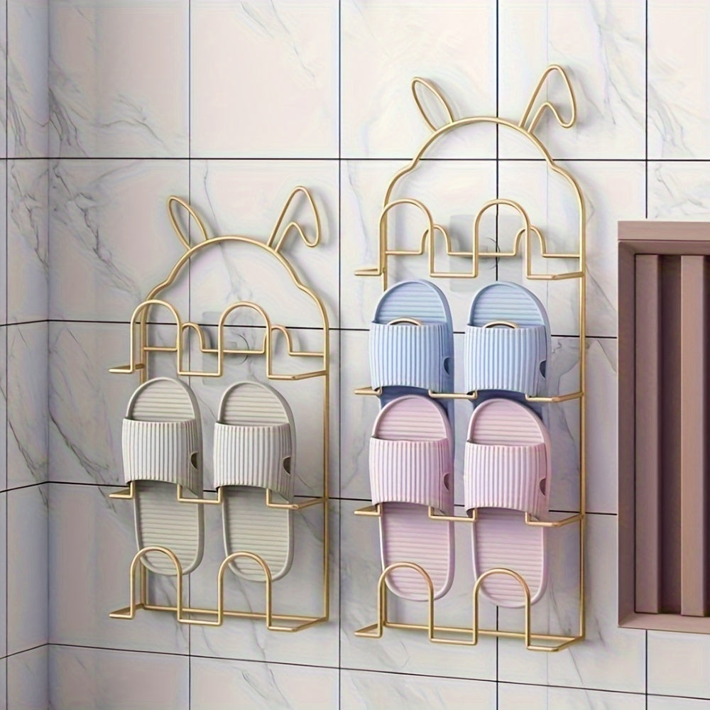 Wall Mounted Shoe Rack No Drilling Slipper Organizer Home Decor