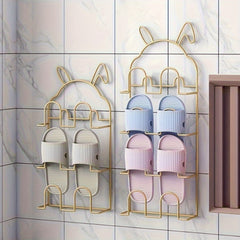 Wall Mounted Shoe Rack No Drilling Slipper Organizer Home Decor