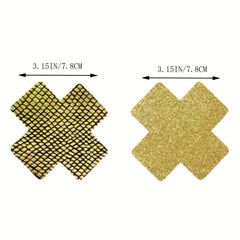 4 Pairs Disposable Cross Breast Pasties Self-adhesive Chest Pasties