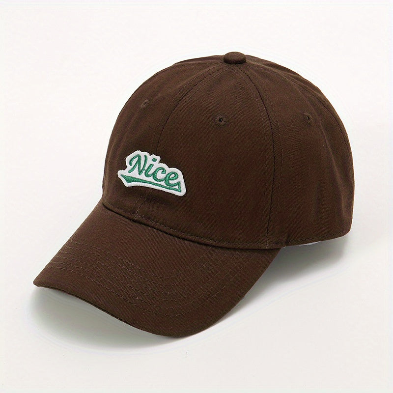 Retro Alphabet Embroidery Baseball Cap Spring Autumn Curved Eave Cap Sun Hat