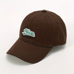 Retro Alphabet Embroidery Baseball Cap Spring Autumn Curved Eave Cap Sun Hat