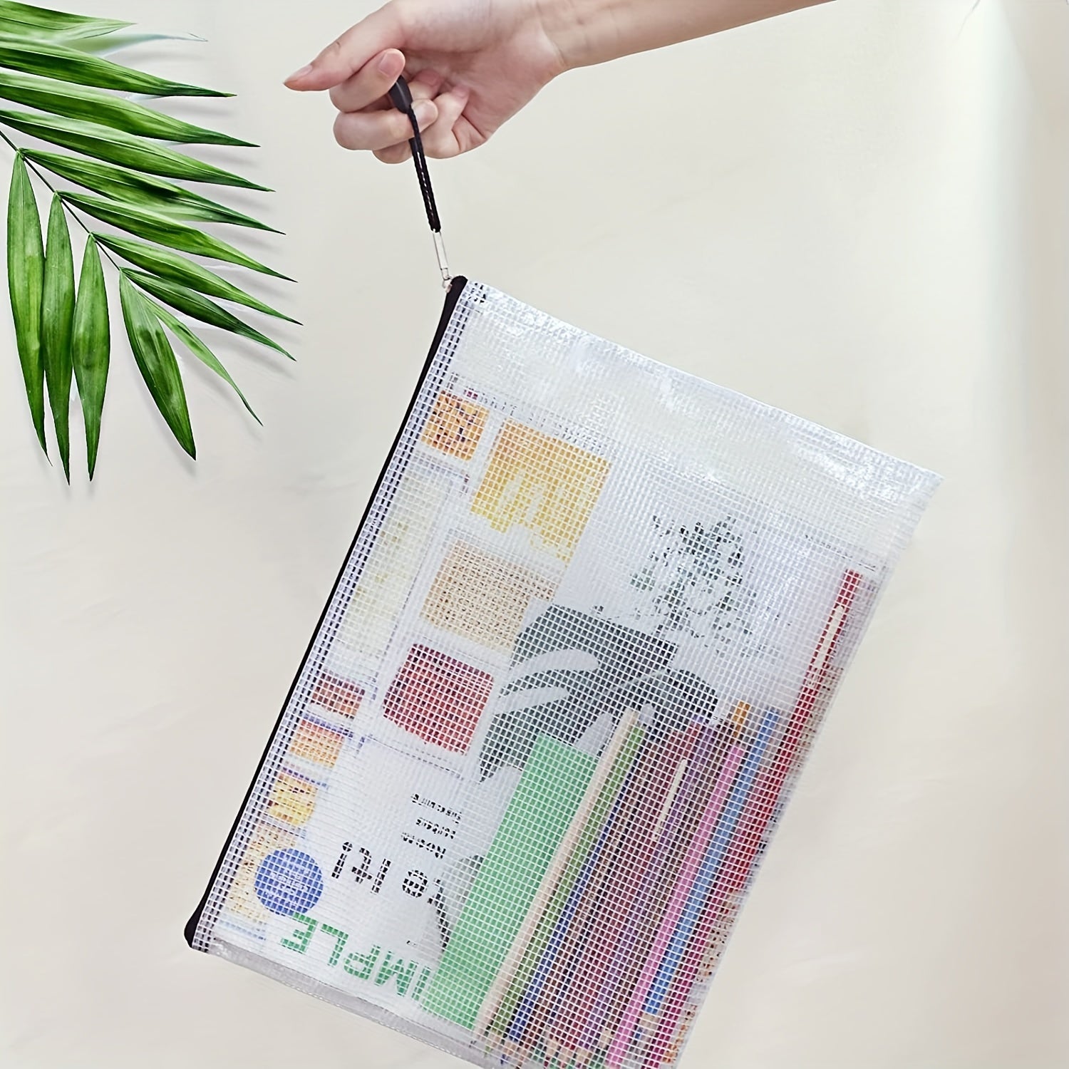 Set of 56 Mesh Zipper Bags for Organizing Puzzles & Office Supplies