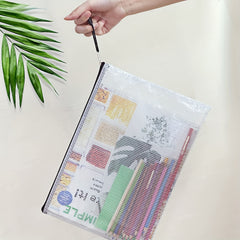 Set of 56 Mesh Zipper Bags for Organizing Puzzles & Office Supplies
