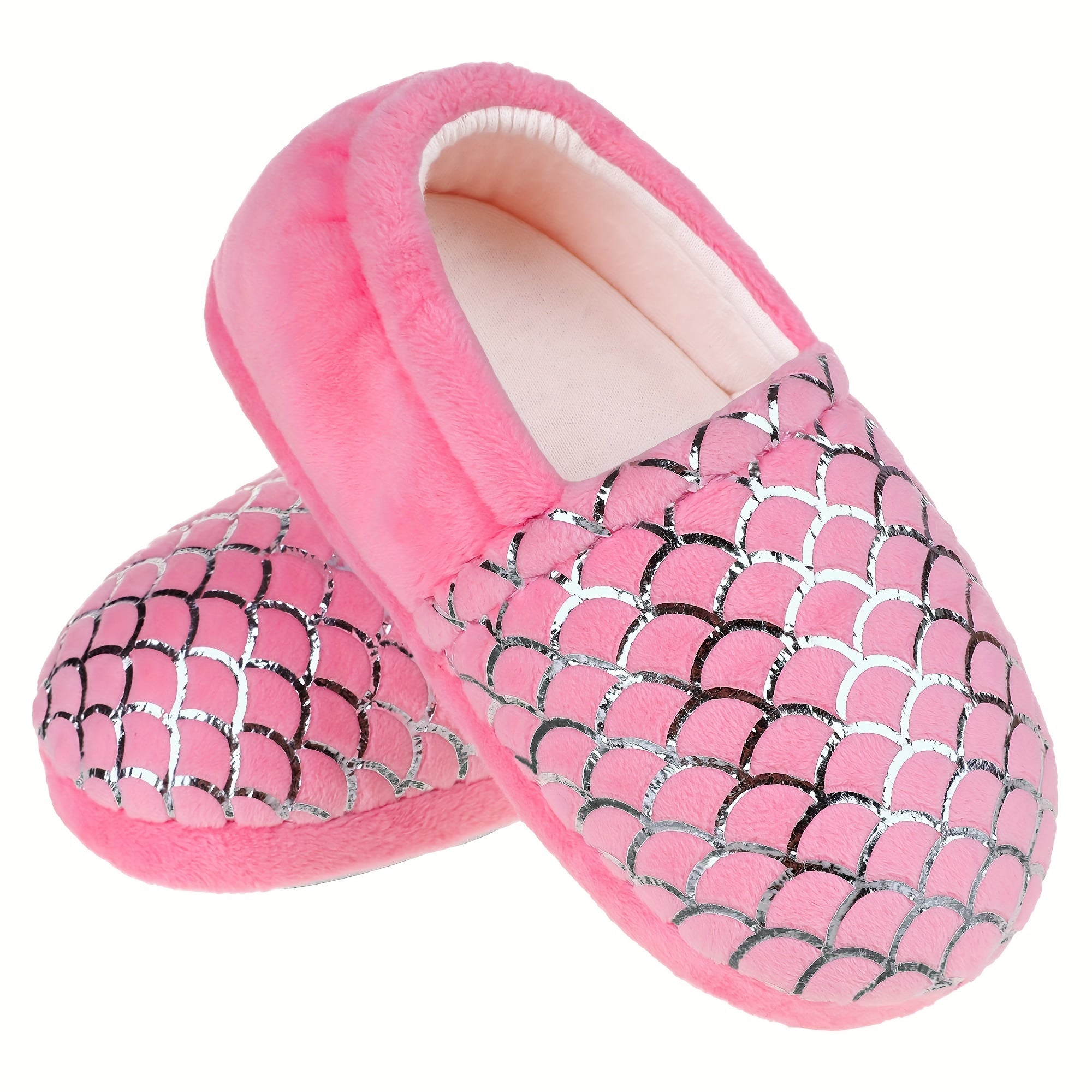 Girls Fleece House Shoes Lightweight Non Slip Soft Bottom Walking Shoes