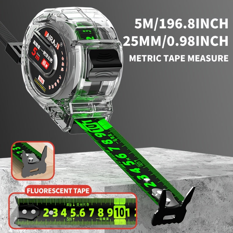 Tape Measure Fluorescent Green Double sided High Precision Waterp