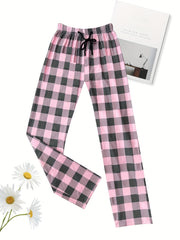 Checkerboard Print Yoga Pants Wide Legs Women's Activewear