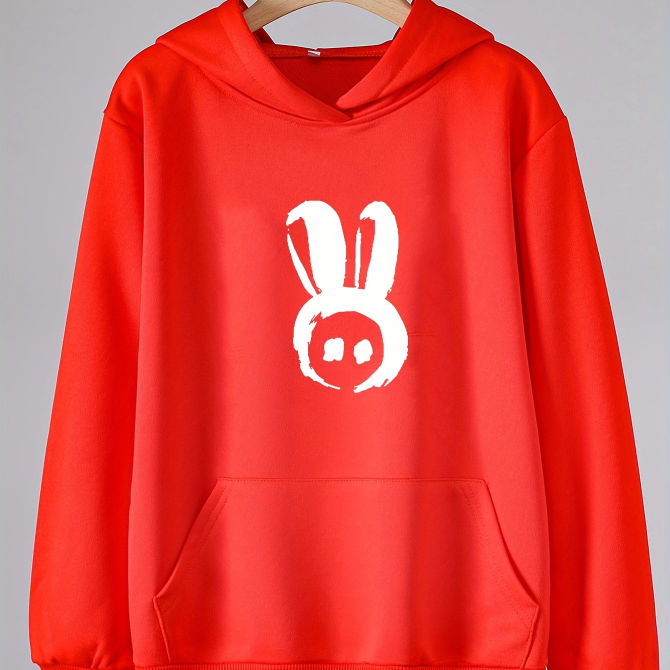 Girls Rabbit Pattern Long Sleeve Hooded Sweatshirt For Girls