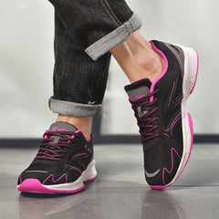 Women's Anti Slip Running Shoes Breathable Lace Up Sports Sneakers