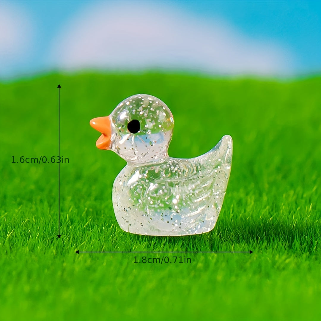 Glitter Mini Resin Yellow Duck Beads 12 Colors DIY Jewelry Crafts Ornaments