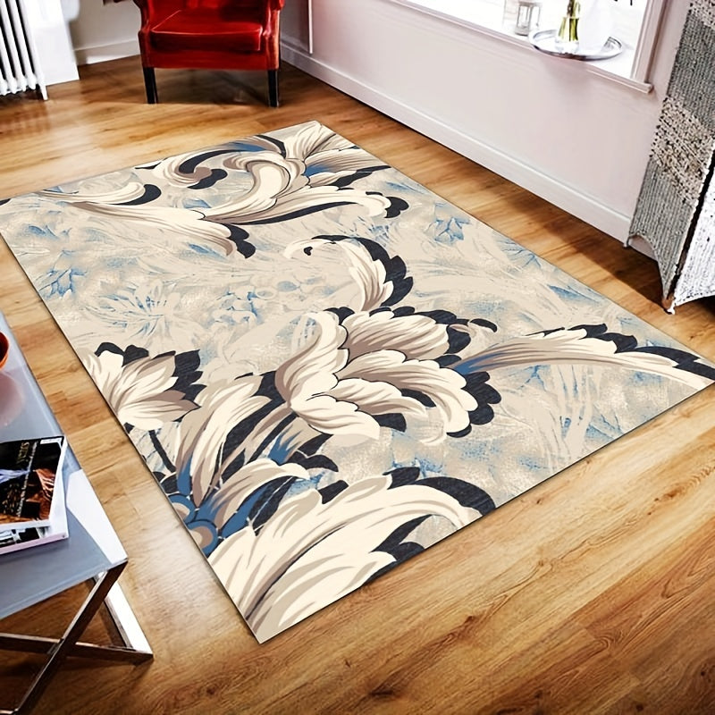 Floral Print Area Rug Anti Fatigue Soft and Comfortable