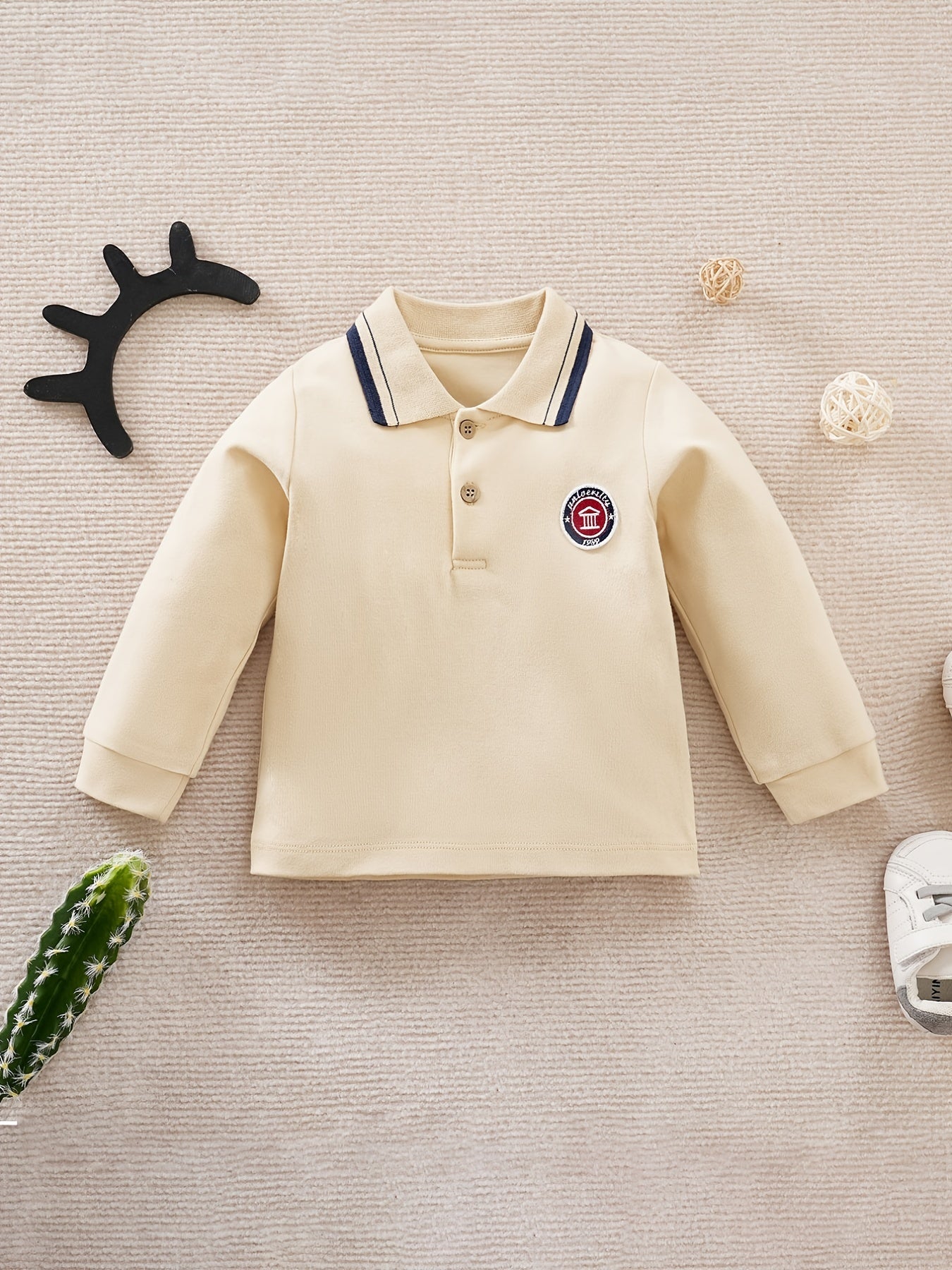 Toddler Baby Boys Lapel Pullover Top Long Sleeve Casual Sweatshirt