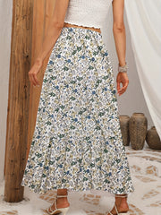 Boho Skirt Women's Floral Print A Line Skirt