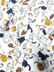 Cat Print Long Sleeve Button Up Top