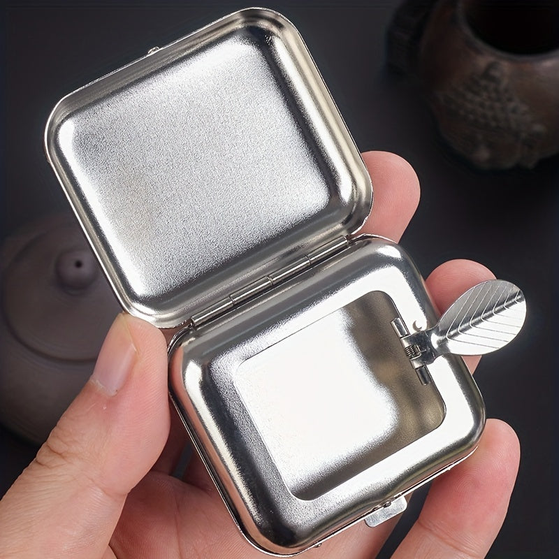 Portable Ashtray Coffins Shape Keychain Metal Button