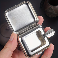 Portable Ashtray Coffins Shape Keychain Metal Button